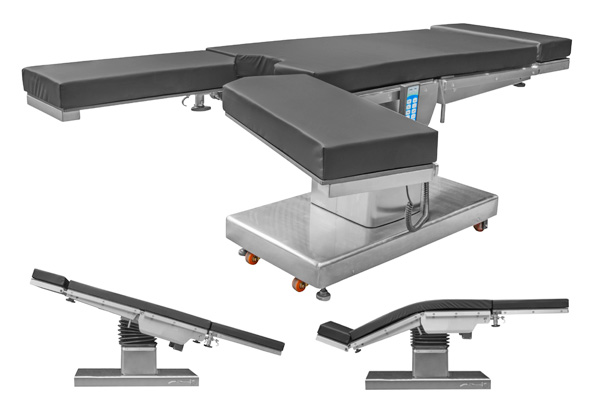 Electrically adjustable operating table